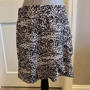 NWT Sim & Sam Leopard Print Ruffle Skirt